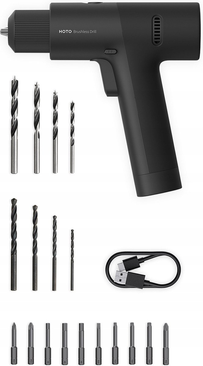 Taladro Atornillador A Batería Hoto 12V, Motor Sin Escobillas, Pantalla Led, 2 Modos, Par Máx. 30Nm, Destornillador Eléctrico Pa