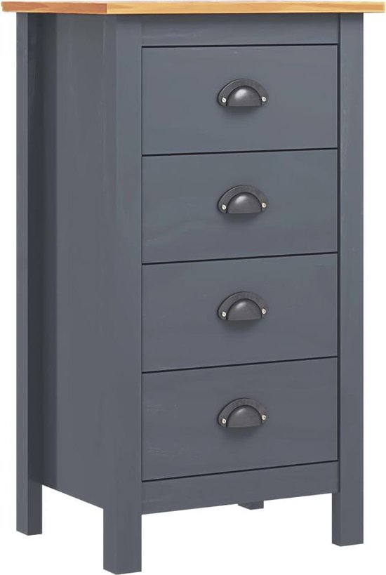 Vidaxl Dressoir Hill Range 46x35x80 Cm Massief Grenenhout - Gris