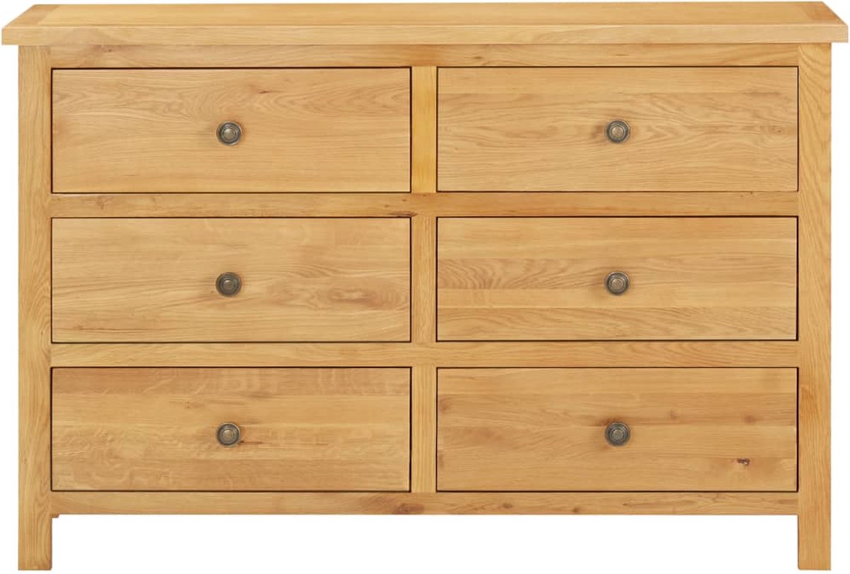 Vidaxl Ladekast 105x33,5x73 Cm Massief Eikenhout - Bruin