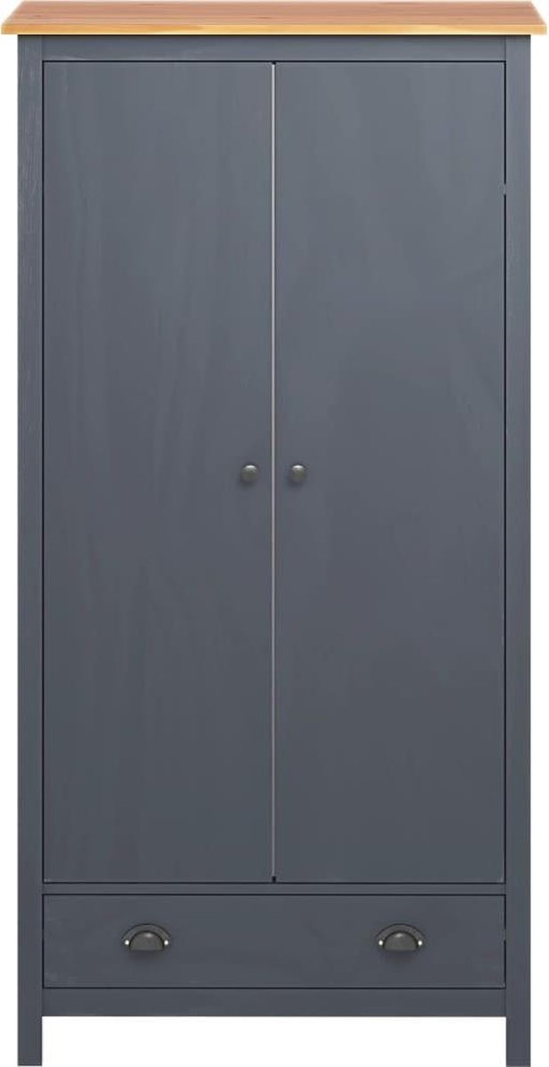 Vidaxl Kledingkast 2 Deuren Hill Range 89x50x170 Cm Grenenhout - Grijs