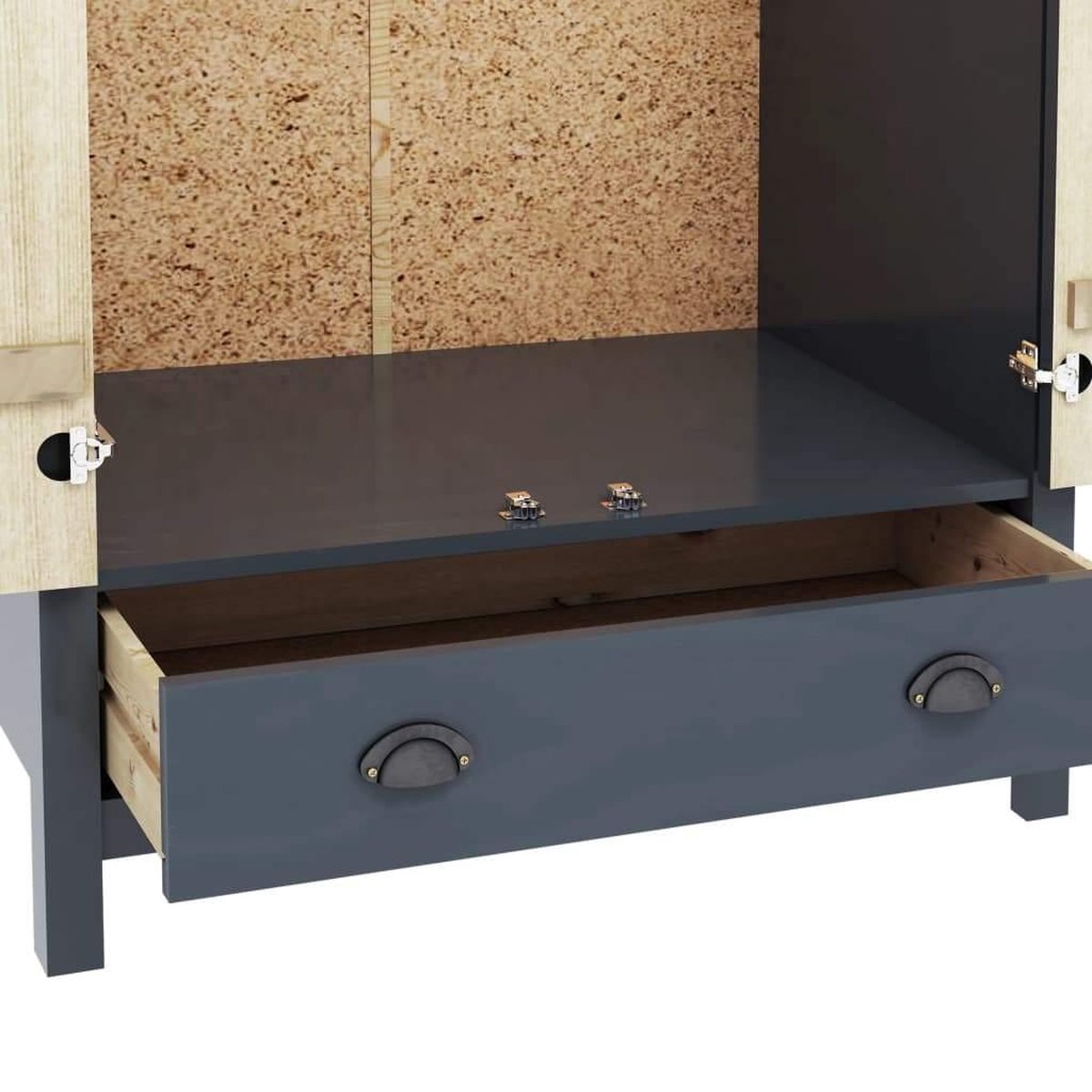 Vidaxl Kledingkast 2 Deuren Hill Range 89x50x170 Cm Grenenhout - Grijs