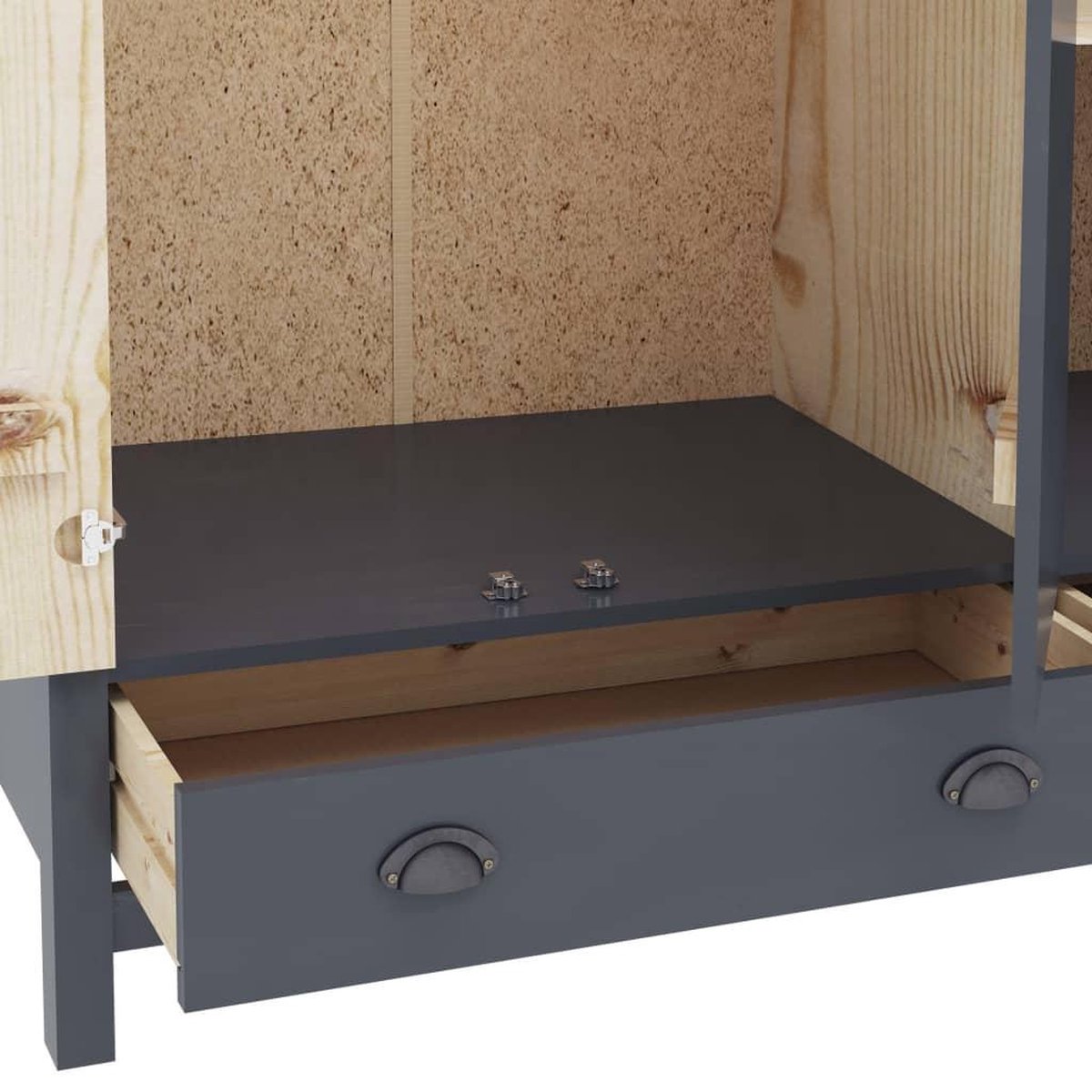 Vidaxl Kledingkast 3 Deuren Hill Range 127x50x170 Cm Grenenhout - Grijs