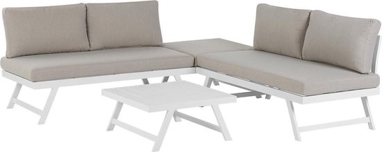 Beliani Coccorino Loungeset Aluminium 65 X 196 Cm - Grijs