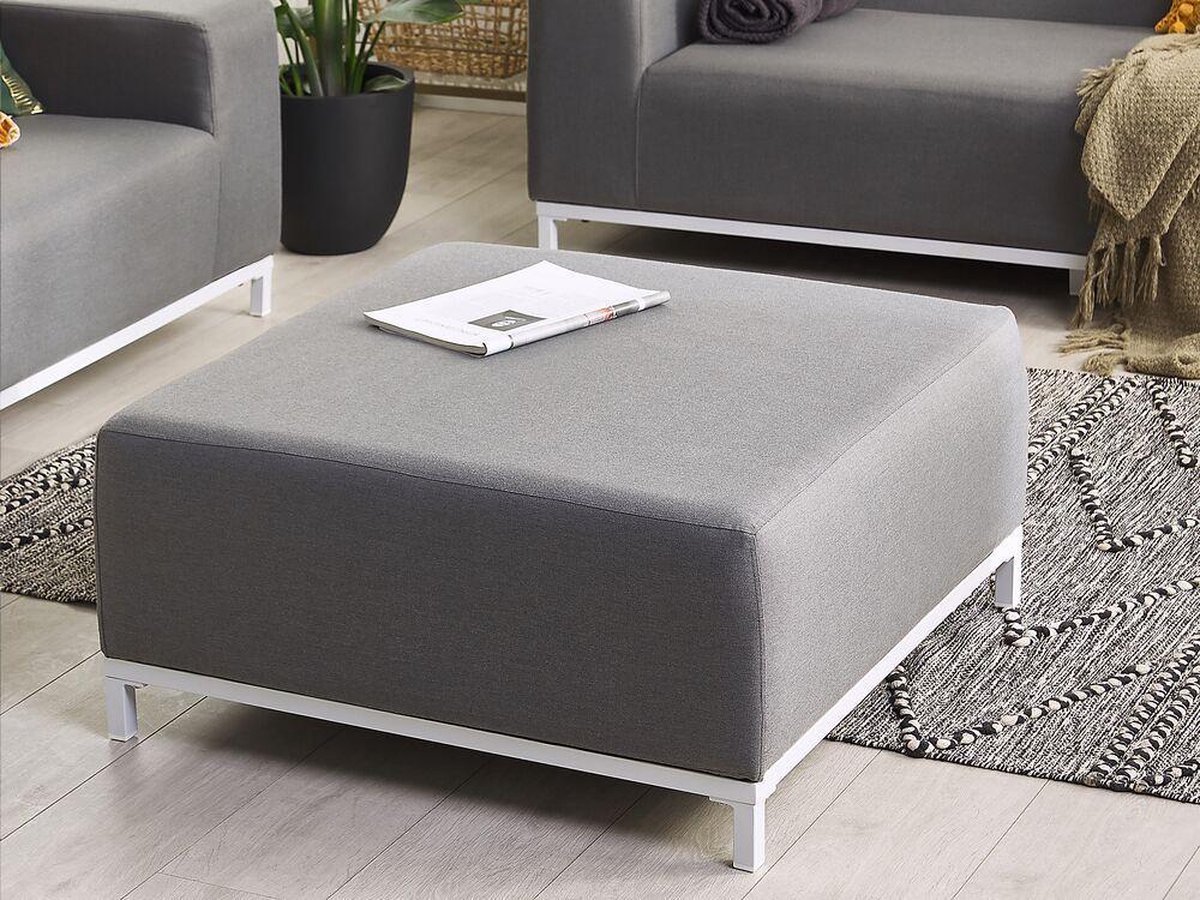 Beliani Rovigo Ottomaan Polyester 83 X 83 Cm - Grijs