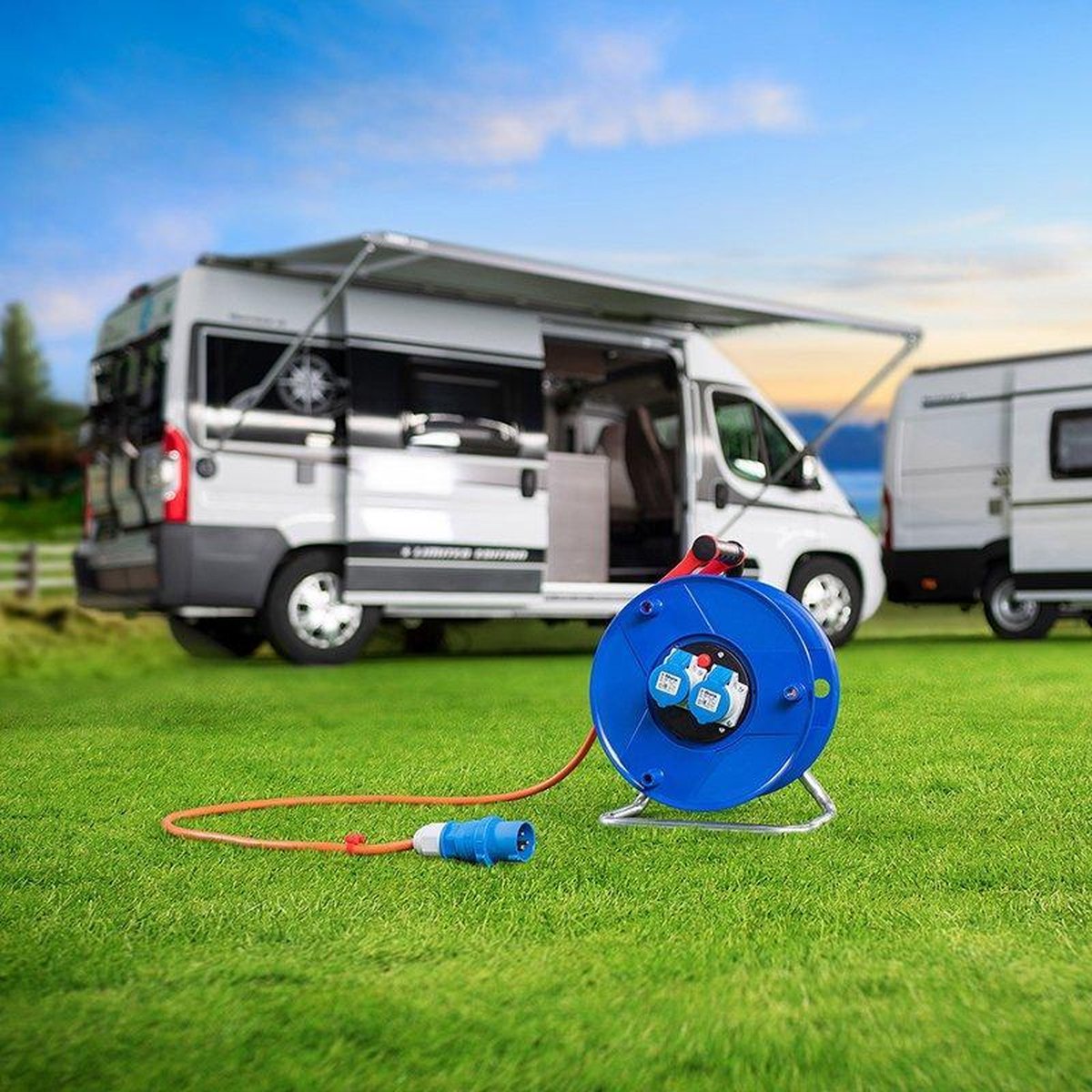 Brennenstuhl Garant CEE 2 | IP44 | kabelhaspel | voor industrie/bouw/kampeer | 25m | H07RN-F 3G2,5