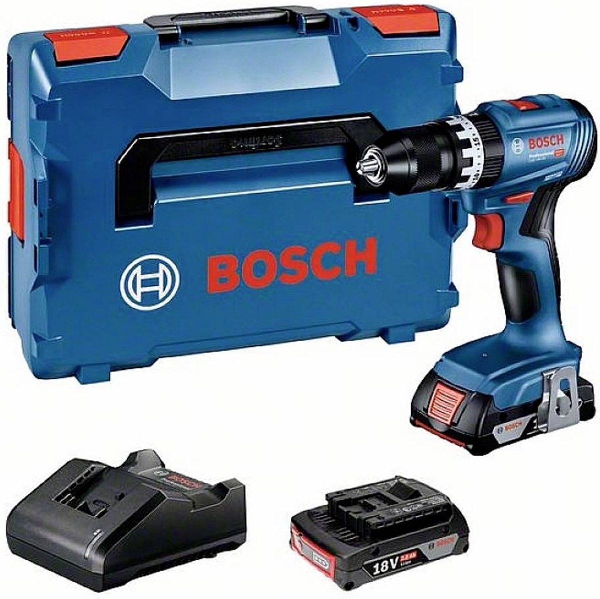 Bosch GSB 18V-45 Accu Schroef- en klopboormachine | 2 x 2,0 Ah accu + oplader | In L-Boxx