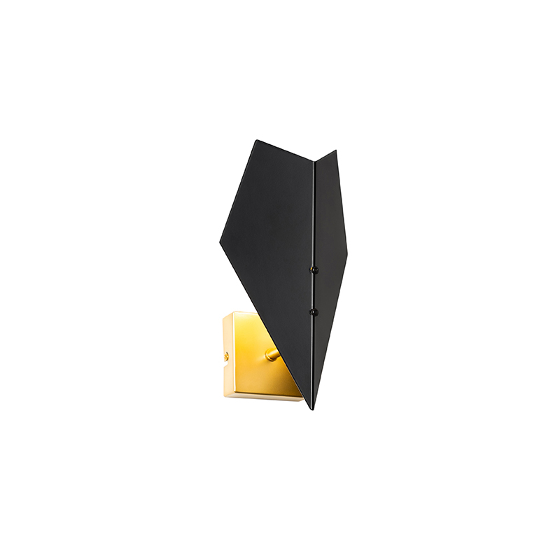QAZQA Design wandlamp zwart met goud - Sinem