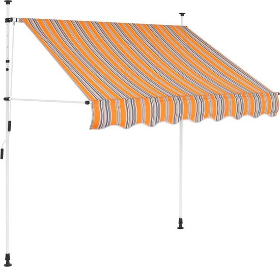 Vidaxl Luifel Handmatig Uittrekbaar 100 Cm Ene Strepen - Geel