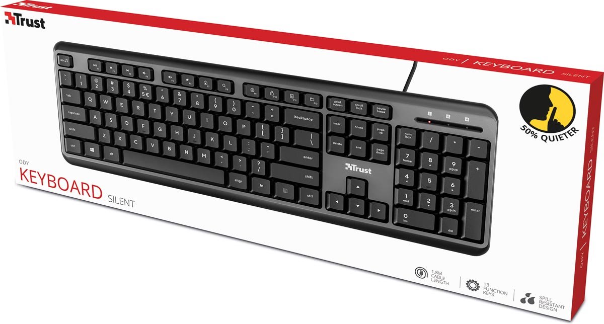 Trust Ody Toetsenbord Qwerty - Zwart