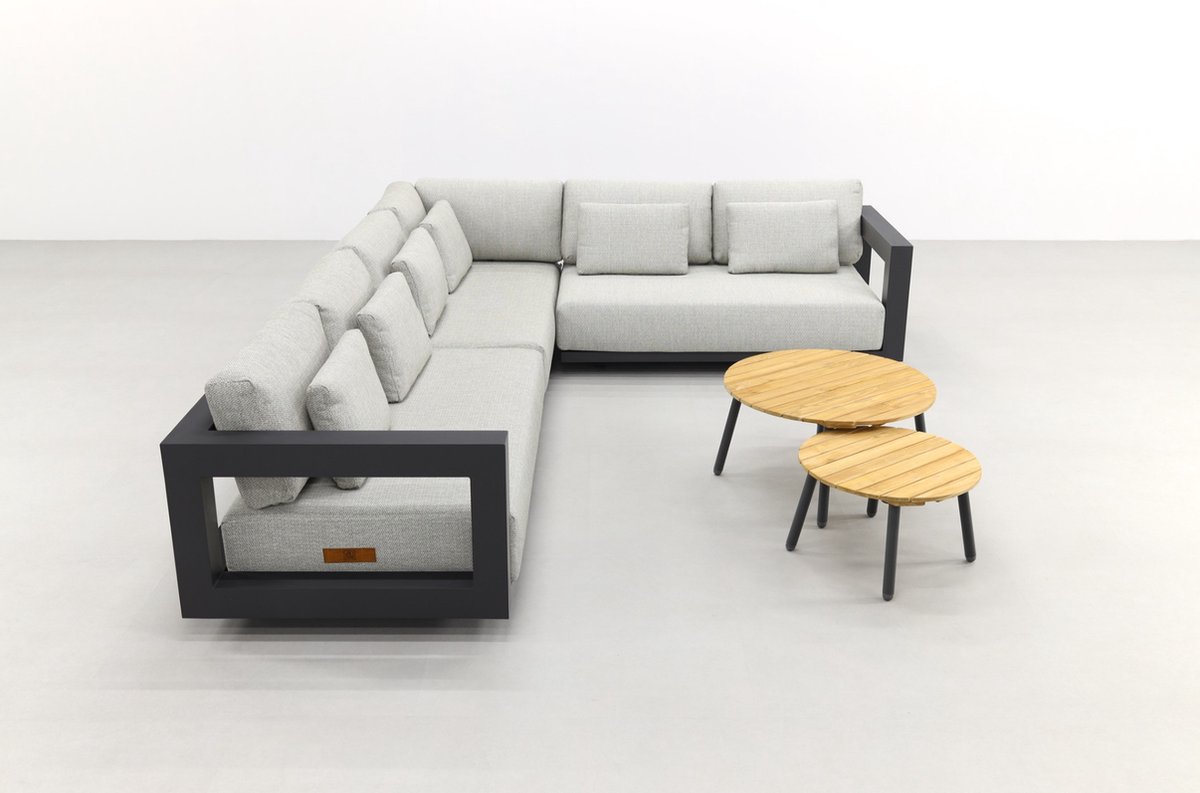 4 Seasons Outdoor 4 Seasons Metropolitan Loungeset 6-delig - Rechts - Lago Rond - Grijs