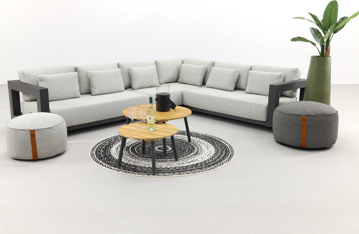 4 Seasons Outdoor 4 Seasons Metropolitan Loungeset 6-delig - Rechts - Lago Rond - Grijs