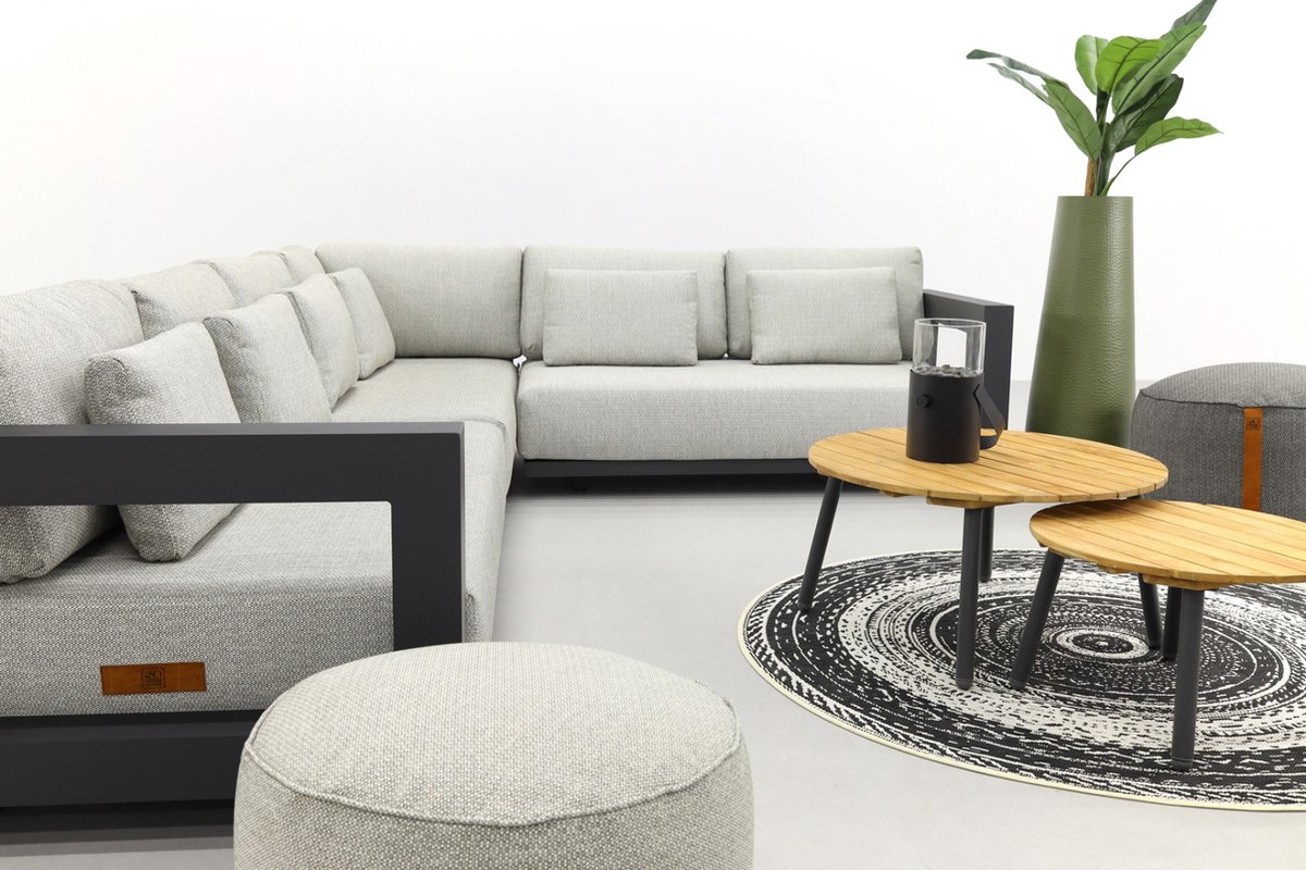 4 Seasons Outdoor 4 Seasons Metropolitan Loungeset 6-delig - Rechts - Lago Rond - Grijs