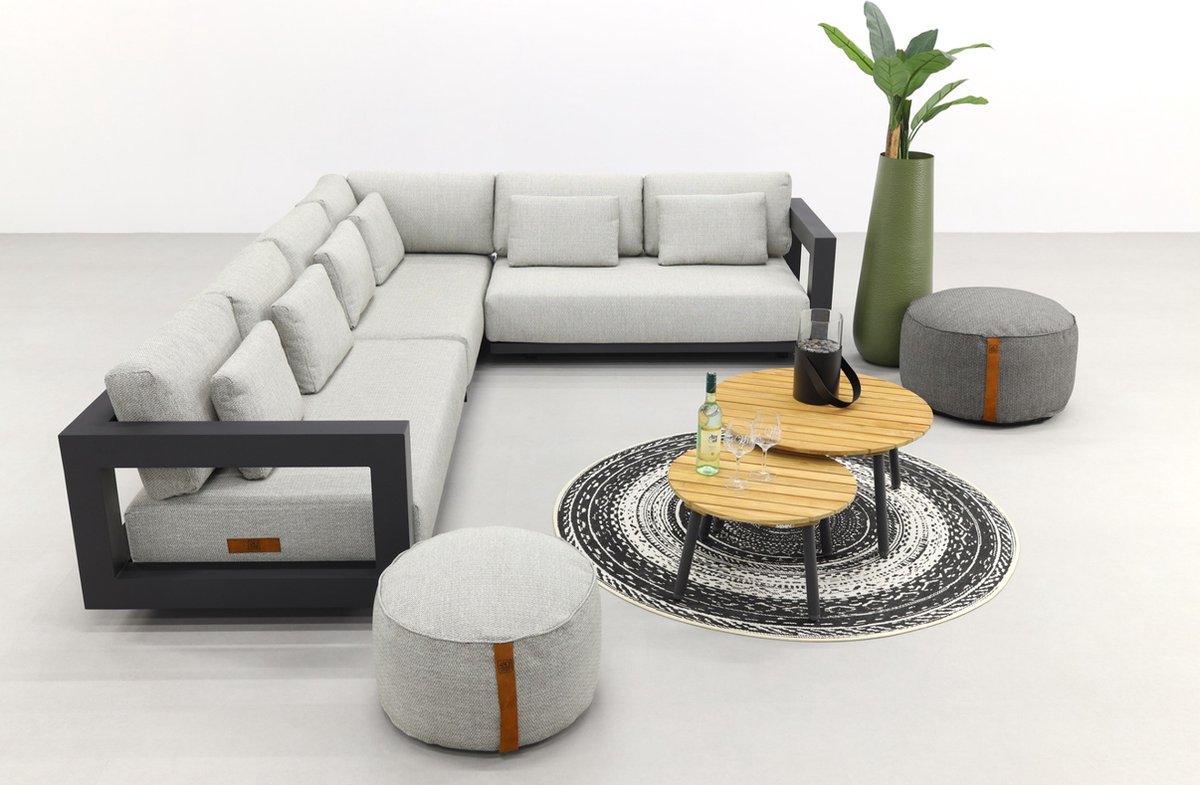 4 Seasons Outdoor 4 Seasons Metropolitan Loungeset 6-delig - Rechts - Lago Rond - Grijs