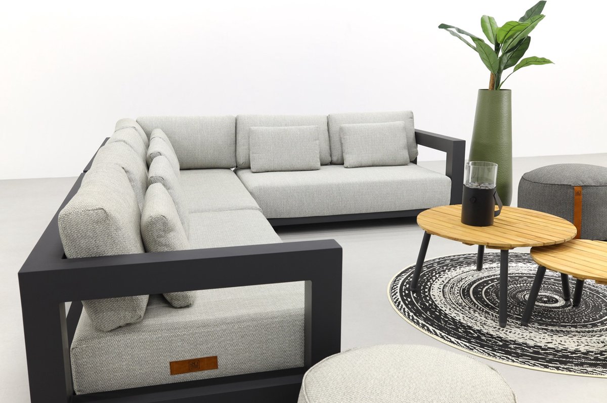 4 Seasons Outdoor 4 Seasons Metropolitan Loungeset 6-delig - Rechts - Lago Rond - Grijs