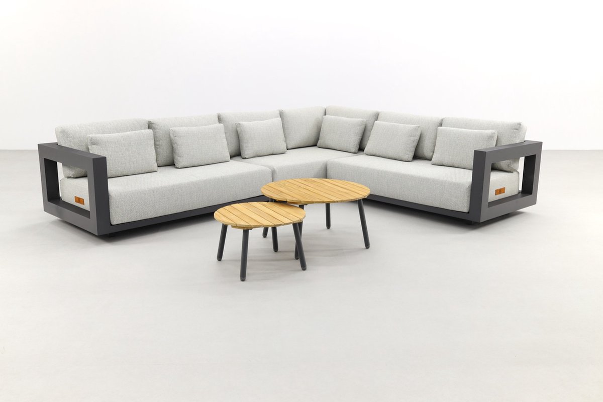 4 Seasons Outdoor 4 Seasons Metropolitan Loungeset 6-delig - Rechts - Lago Rond - Grijs