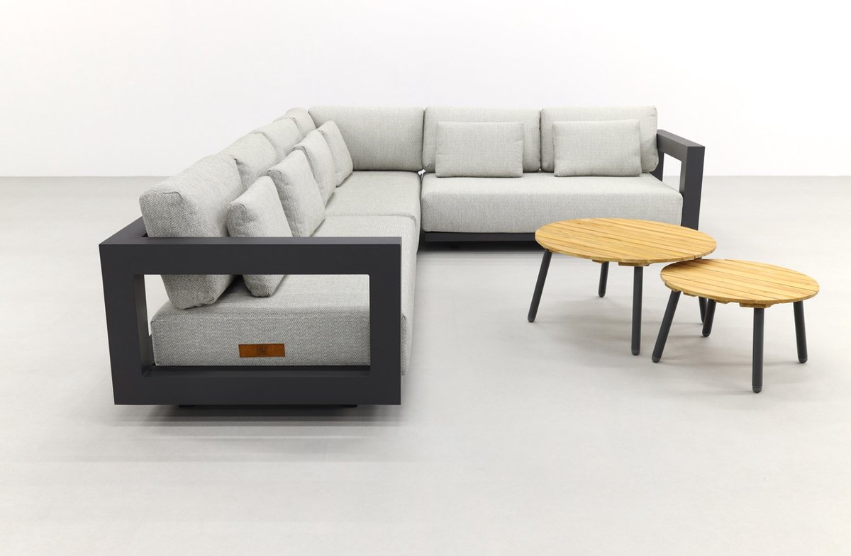 4 Seasons Outdoor 4 Seasons Metropolitan Loungeset 6-delig - Rechts - Lago Rond - Grijs