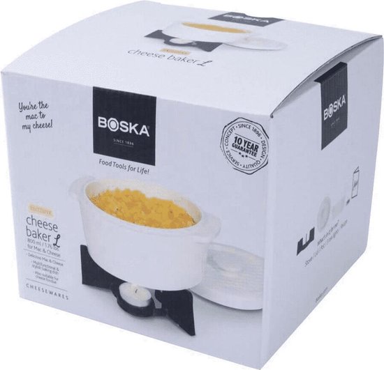 Boska Cheese Baker L - Super Multifuctioneel - Compacte Ovenschaal - Met Onderstel En Waxinelichtje - Zwart