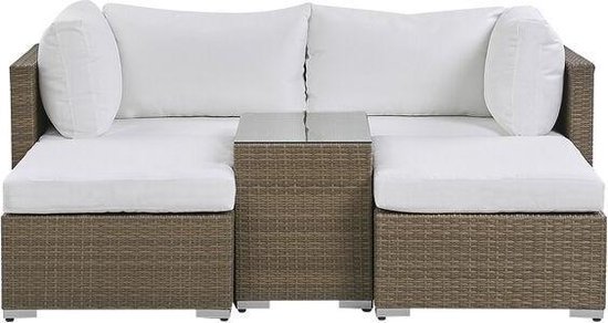 Beliani Noto Loungeset Pe Rotan 73 X 94 Cm - Bruin