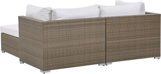 Beliani Noto Loungeset Pe Rotan 73 X 94 Cm - Bruin