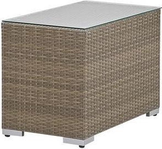 Beliani Noto Loungeset Pe Rotan 73 X 94 Cm - Bruin