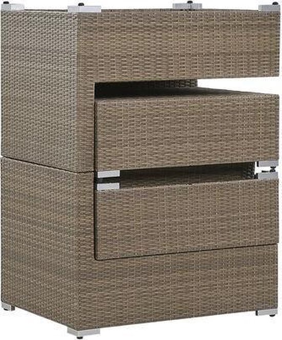 Beliani Noto Loungeset Pe Rotan 73 X 94 Cm - Bruin