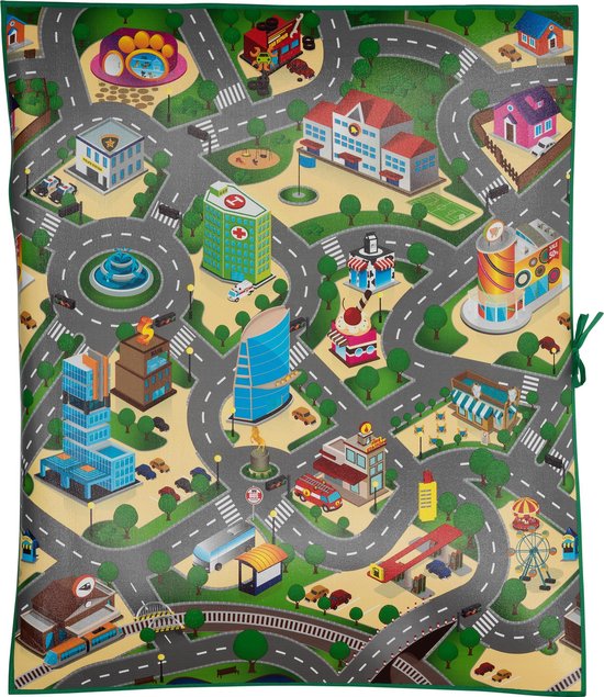 Eddy Toys Speelkleed - Verkeer - 120 X 100 X 0,3 Cm - Eva-schuim - Grijs