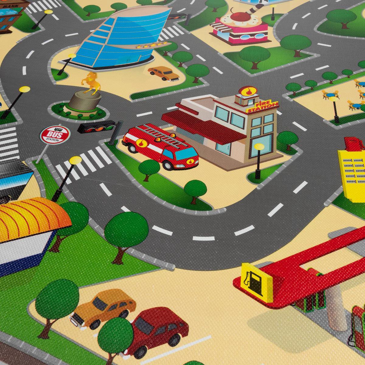 Eddy Toys Speelkleed - Verkeer - 120 X 100 X 0,3 Cm - Eva-schuim - Grijs