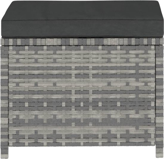 Vidaxl 5-delige Loungeset Met Kussens Poly Rattan - Grijs