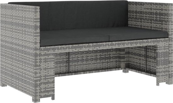 Vidaxl 5-delige Loungeset Met Kussens Poly Rattan - Grijs