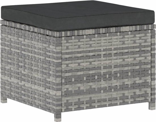 Vidaxl 5-delige Loungeset Met Kussens Poly Rattan - Grijs