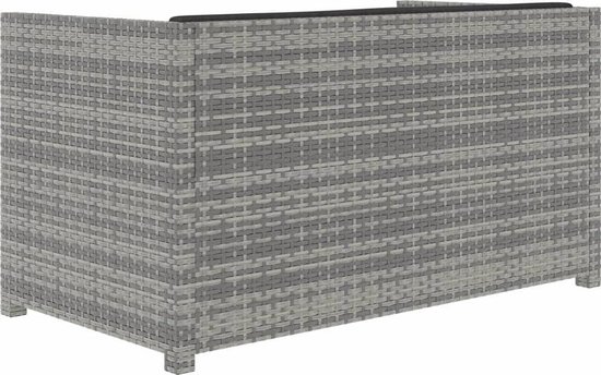 Vidaxl 5-delige Loungeset Met Kussens Poly Rattan - Grijs