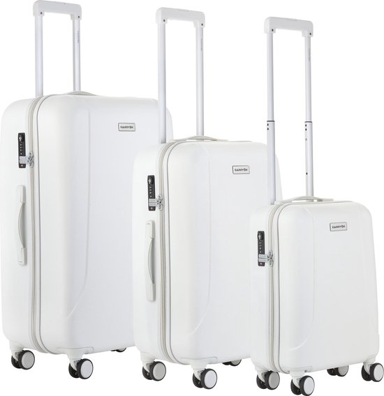 Carry On Skyhopper Kofferset Tsa Trolleyset Met Okoban Dubbele Wielen - Wit