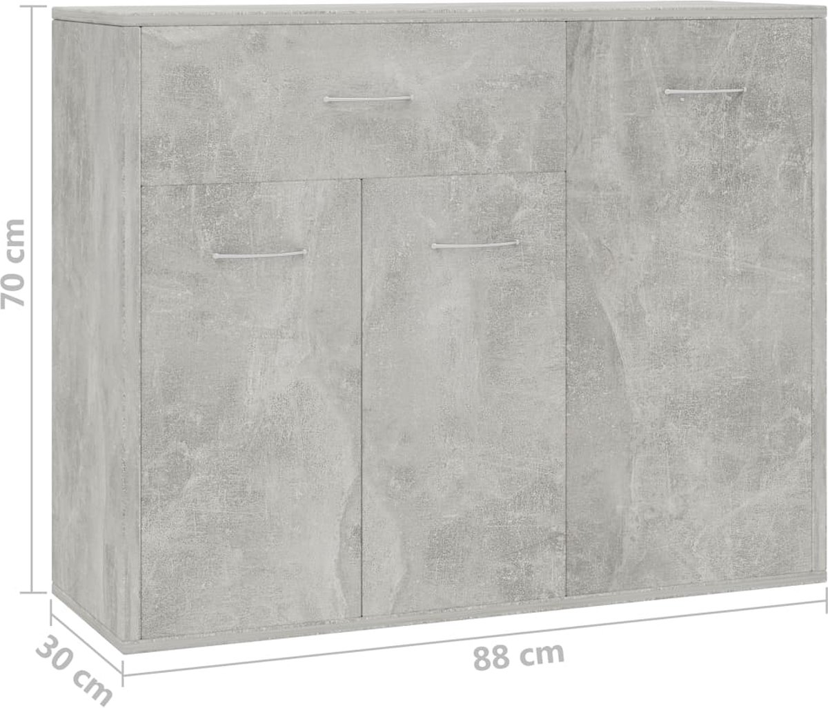 Vidaxl Dressoir 88x30x70 Cm Spaanplaat Beton - Grijs