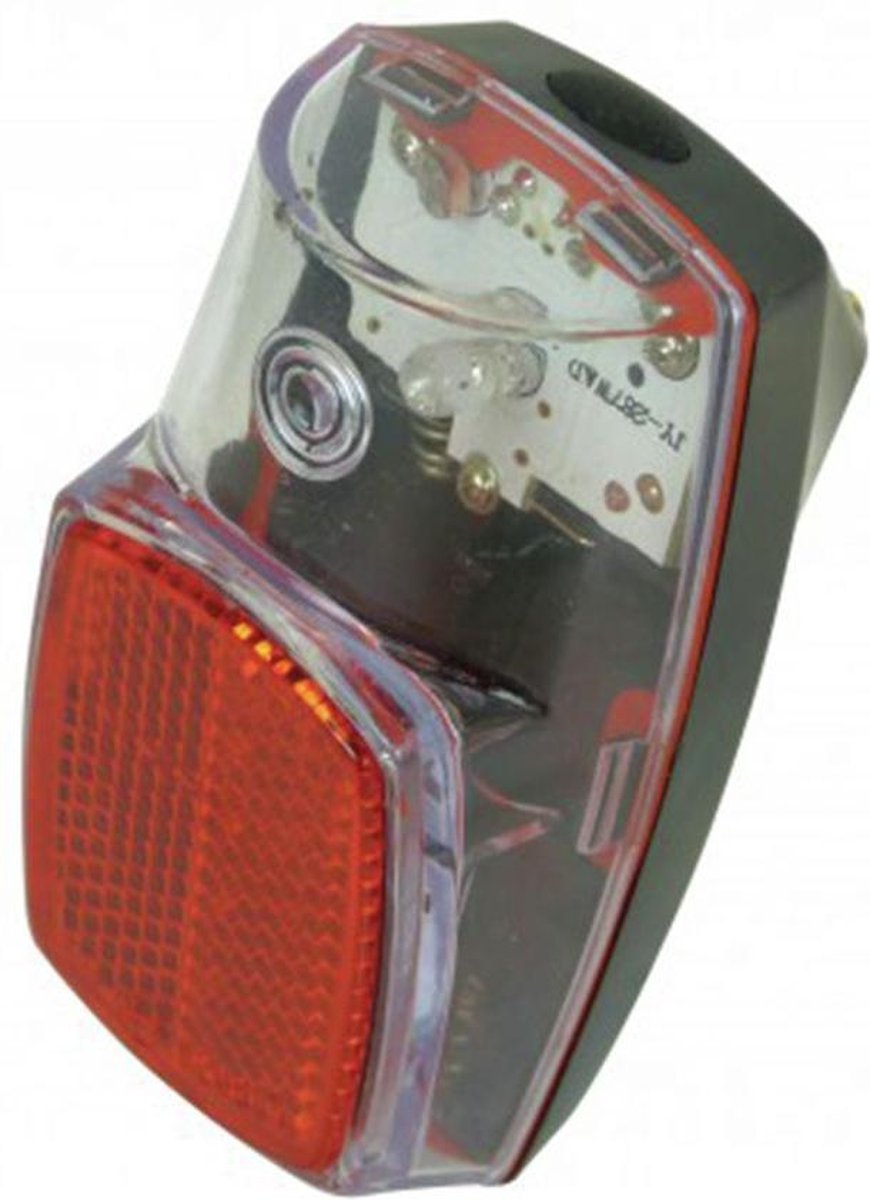 DRESCO Achterlicht/reflector Led Batterijen/transparant - Rood