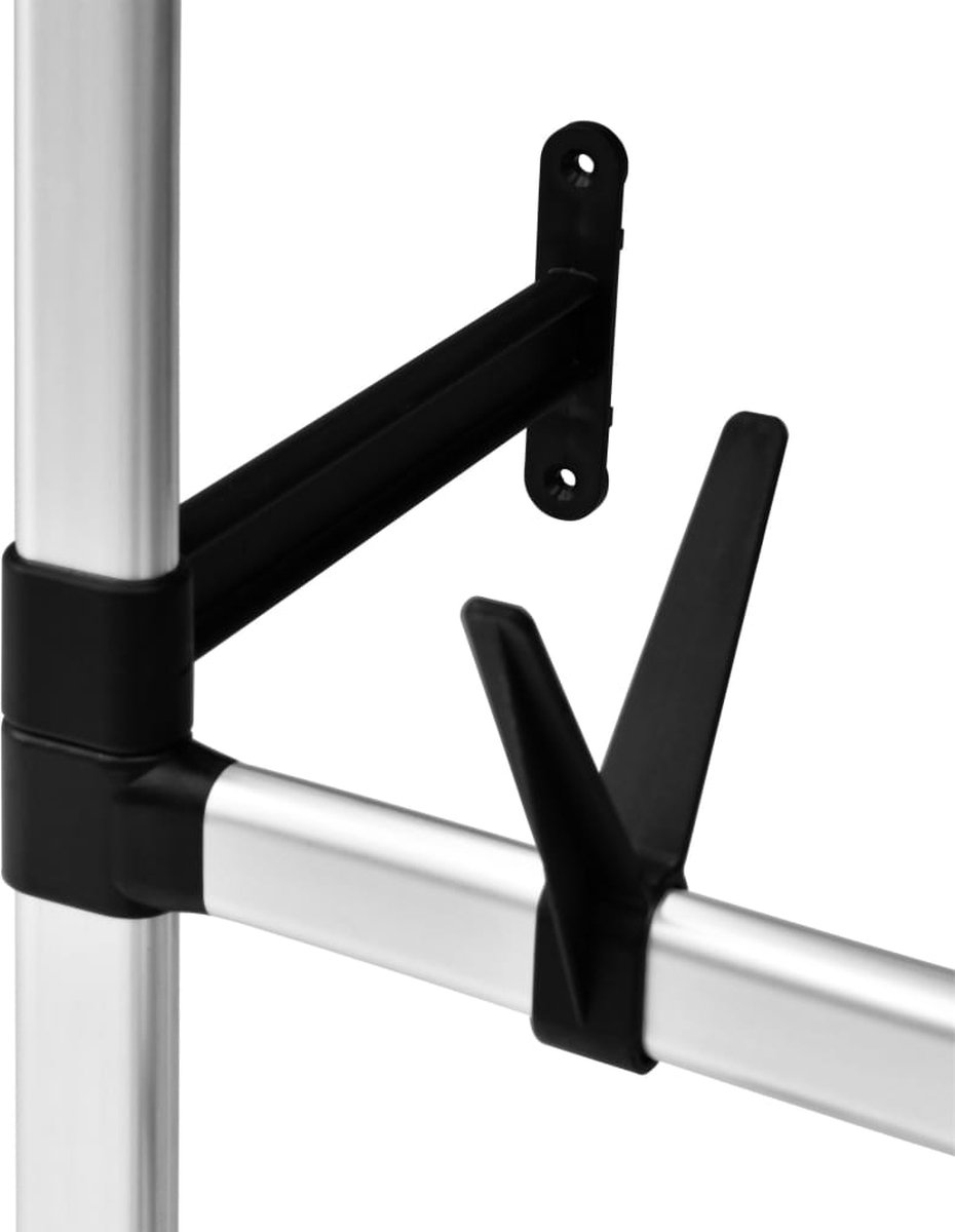 Vidaxl Kledingkastsysteem Met Stangen En Schap Telescopisch Aluminium - Silver