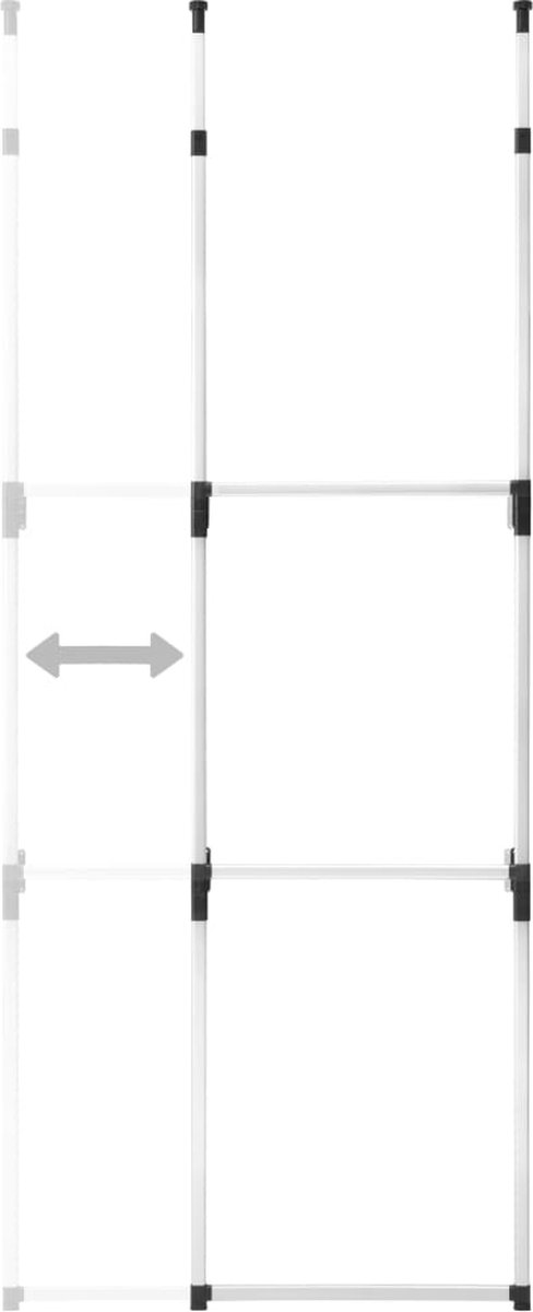 Vidaxl Kledingkastsysteem Met Stangen Telescopisch Aluminium - Silver