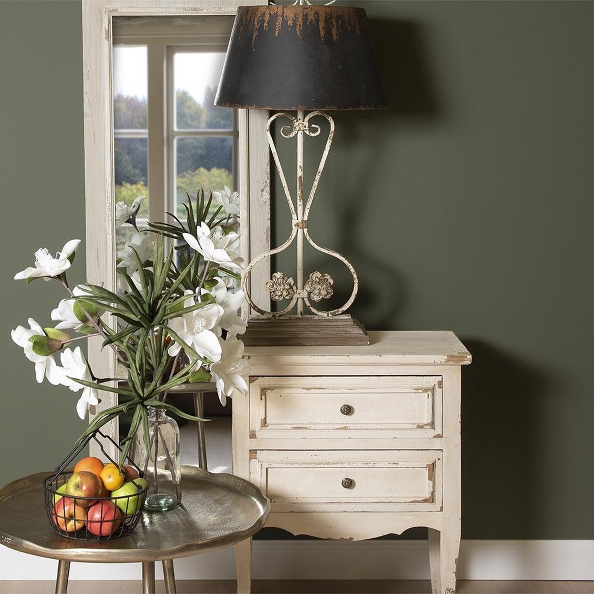 Clayre & Eef Ijzeren Mand (Set Van 2) Ø 30*17 / Ø 25*13 Cm - Zwart