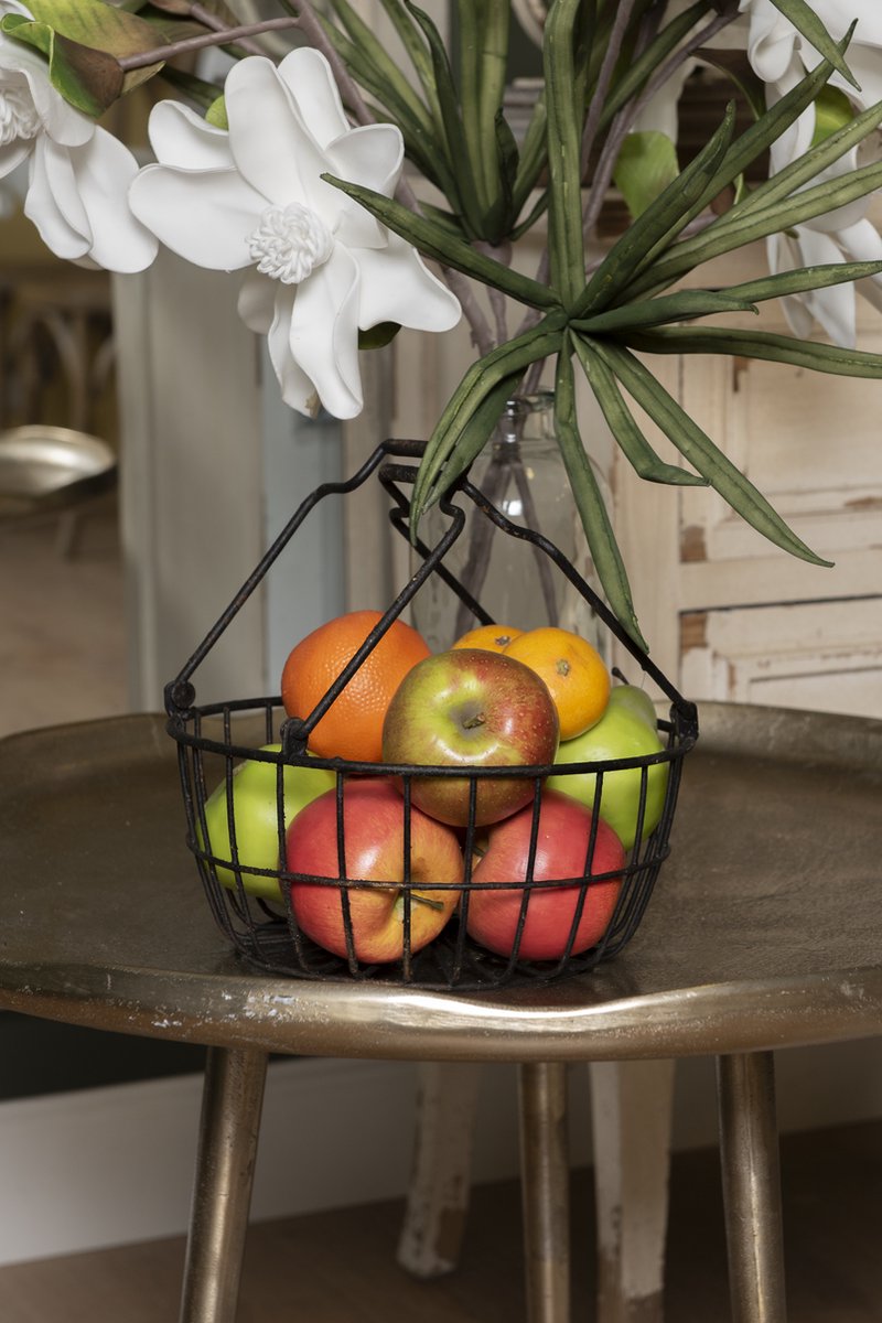 Clayre & Eef Ijzeren Mand (Set Van 2) Ø 30*17 / Ø 25*13 Cm - Zwart