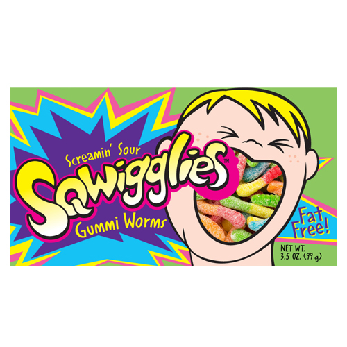 Sqwigglies - Screamin&apos; Sour Gummi Worms - 12 stuks