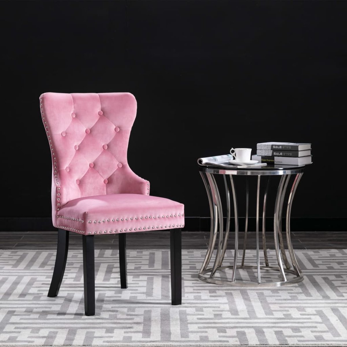 Vidaxl Eetkamerstoelen 6 St Fluweel - Roze