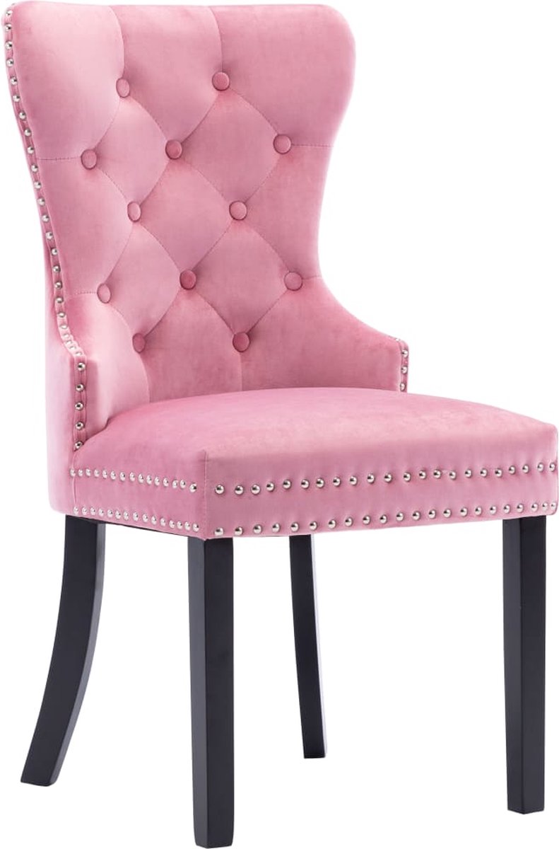 Vidaxl Eetkamerstoelen 6 St Fluweel - Roze