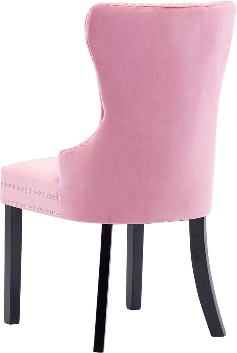 Vidaxl Eetkamerstoelen 6 St Fluweel - Roze