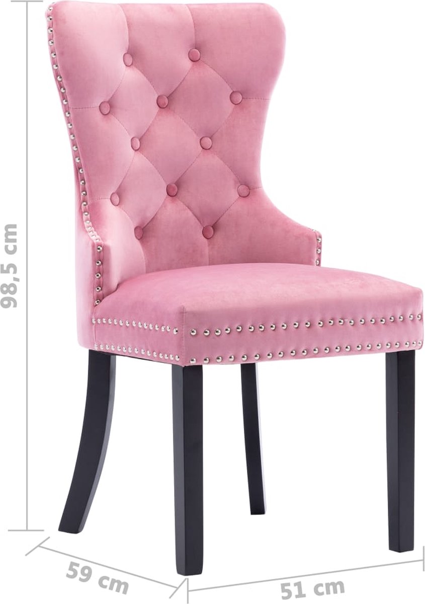 Vidaxl Eetkamerstoelen 6 St Fluweel - Roze