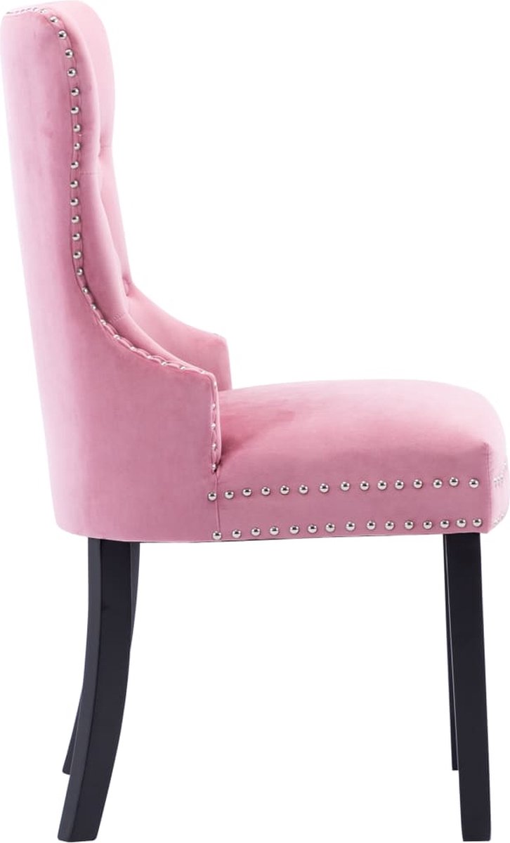 Vidaxl Eetkamerstoelen 6 St Fluweel - Roze