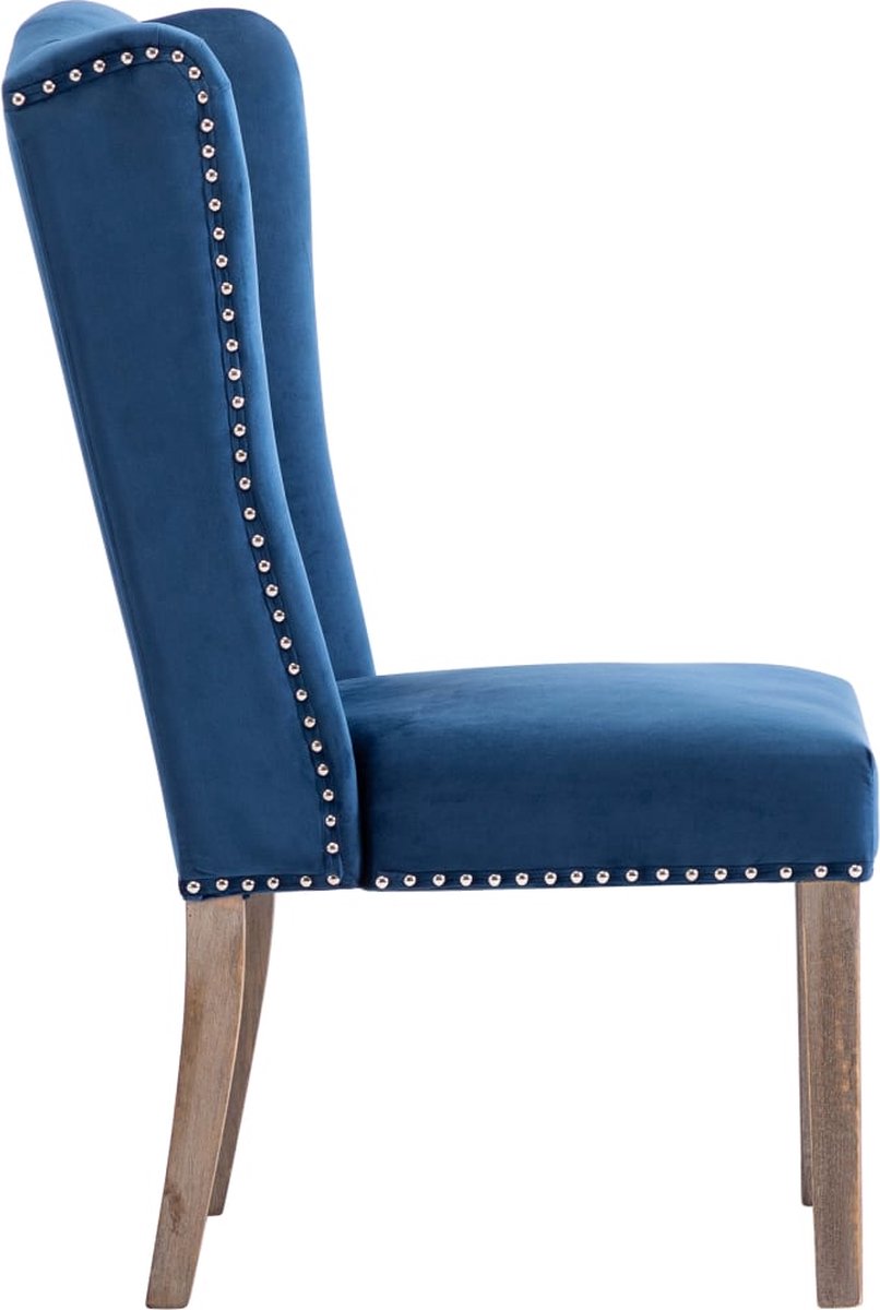 Vidaxl Eetkamerstoelen 4 St Fluweel - Blauw