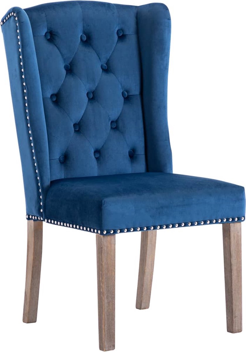 Vidaxl Eetkamerstoelen 4 St Fluweel - Blauw