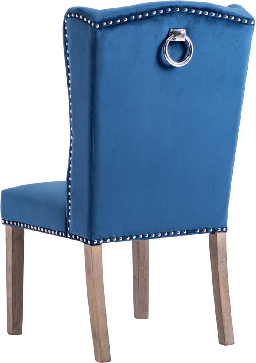 Vidaxl Eetkamerstoelen 4 St Fluweel - Blauw