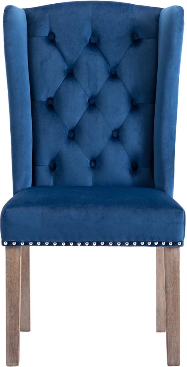Vidaxl Eetkamerstoelen 4 St Fluweel - Blauw