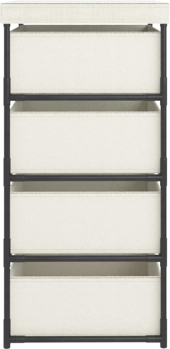 Vidaxl Opbergrek Met 4 Stoffen Manden Staal Crème