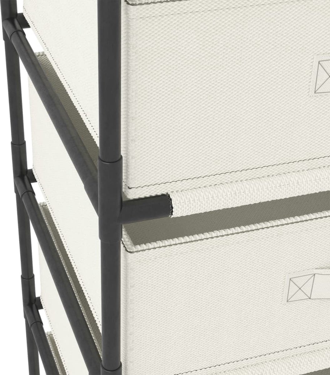 Vidaxl Opbergrek Met 4 Stoffen Manden Staal Crème